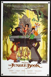 3d444 JUNGLE BOOK one-sheet poster R84 Walt Disney cartoon classic, great image of all characters!