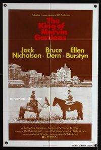 3d454 KING OF MARVIN GARDENS one-sheet '72 Jack Nicholson in New Jersey, directed by Bob Rafelson!