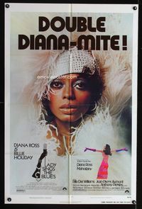 3d469 LADY SINGS THE BLUES/MAHOGANY one-sheet poster '76 great image of Diana Ross in wild outfit!