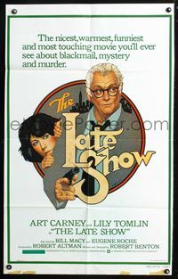 3d479 LATE SHOW one-sheet movie poster '77 great Richard Amsel artwork of Art Carney & Lily Tomlin!
