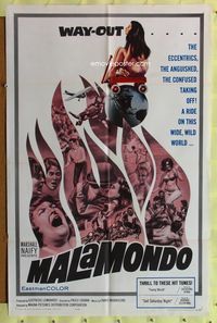 3d544 MALAMONDO one-sheet '64 I Malamondo, way-out naked Italian skydiving among other craziness!