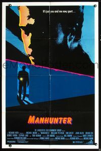3d567 MANHUNTER one-sheet movie poster '86 William Petersen, Hannibal Lector, Red Dragon!