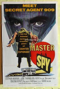 3d585 MASTER SPY one-sheet movie poster '64 Stephen Murray, June Thorburn, Alan Wheatley