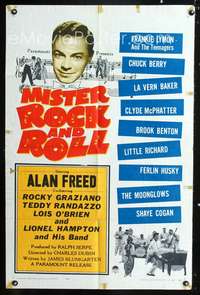 3d603 MISTER ROCK & ROLL one-sheet poster '57 musicians Alan Freed, Little Richard, Chuck Berry!