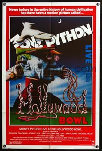 3d609 MONTY PYTHON LIVE AT THE HOLLYWOOD BOWL one-sheet poster '82 great wacky meat grinder image!