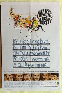 3d621 MUSIC MAN one-sheet movie poster '62 Robert Preston, Shirley Jones, classic musical!