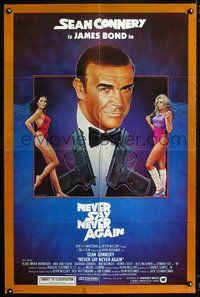 3d636 NEVER SAY NEVER AGAIN 1sh poster '83 art of Sean Connery as James Bond 007 by R. Dorero!