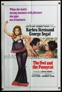 3d688 OWL & THE PUSSYCAT int'l one-sheet movie poster '71 sexiest Barbra Streisand in wild lingerie!