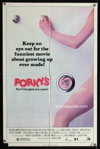 3d726 PORKY'S one-sheet movie poster '82 Bob Clark teenage sex classic, Kim Cattrall, Scott Colomby