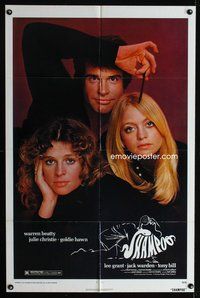 3d827 SHAMPOO one-sheet poster '75 best close up of Warren Beatty, Julie Christie & Goldie Hawn!
