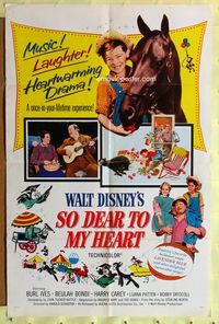 3d857 SO DEAR TO MY HEART one-sheet poster R64 Walt Disney, Burl Ives, Beulah Bondi, Harrey Carey