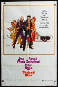 3d879 STEELYARD BLUES 1sh '72 great wacky art of bandits Jane Fonda, Donald Sutherland, Peter Boyle