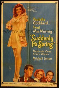 3d888 SUDDENLY IT'S SPRING style A 1sheet '46 classic sexy Alberto Vargas art of Paulette Goddard!