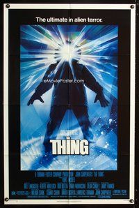 3d914 THING one-sheet '82 John Carpenter, cool sci-fi horror art, the ultimate in alien terror!