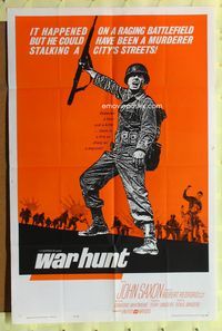 3d965 WAR HUNT 1sheet '62 Robert Redford in his first starring role, war does strange things to men!