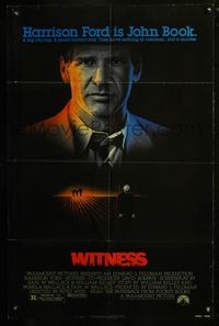 3d982 WITNESS one-sheet '85 big city cop Harrison Ford in Amish country, directed by Peter Weir!