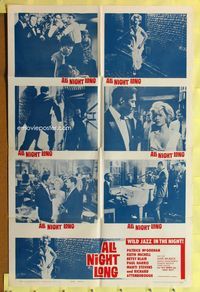 3e019 ALL NIGHT LONG style W one-sheet movie poster '63 Patrick McGoohan, Richard Attenborough