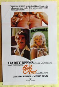 3e066 BEL AMI one-sheet '76 Harry Reems in European sex movie from Guy de Maupassant's erotic novel!