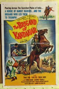 3e096 BRIGAND OF KANDAHAR one-sheet poster '65 Hammer, Ronald Lewis, Oliver Reed, cool battle art!