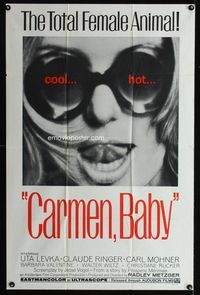 3e107 CARMEN, BABY one-sheet '68 Radley Metzger, Uta Levka, Barbara Valentine, cool hot image!