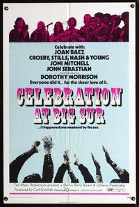 3e113 CELEBRATION AT BIG SUR one-sheet '71 celebrate with Joan Baez, Crosby, Stills, Nash & Young!