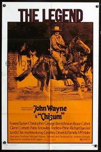 3e119 CHISUM one-sheet poster '70 Andrew V. McLaglen, Forrest Tucker, The Legend big John Wayne!