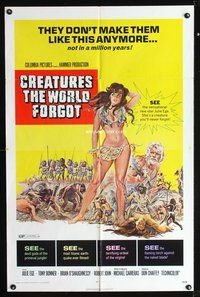 3e138 CREATURES THE WORLD FORGOT one-sheet movie poster '71 art of sexy prehistoric babe Julie Ege!
