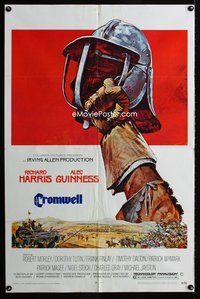 3e141 CROMWELL one-sheet movie poster '70 art of Richard Harris & Alec Guinness by Brian Bysouth
