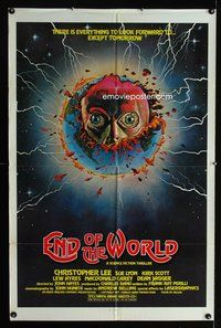 3e210 END OF THE WORLD one-sheet poster '77 wild image of strange creature emerging from the Earth!