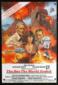 3e930 WHEN TIME RAN OUT English 1sh '80 cool art of Paul Newman, William Holden & Jacqueline Bisset