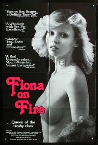 3e229 FIONA ON FIRE one-sheet movie poster '78 sexy topless Amber Hunt is Queen of the trashy class!