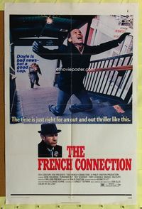 3e251 FRENCH CONNECTION one-sheet '71 Gene Hackman, Roy Scheider, directed by William Friedkin!