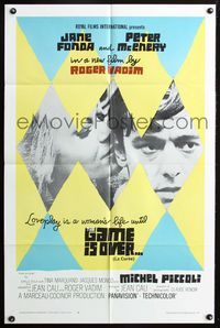 3e261 GAME IS OVER one-sheet movie poster '67 La Curee, Jane Fonda, Peter McEnery, Roger Vadim