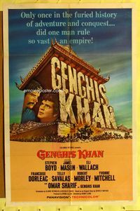 3e265 GENGHIS KHAN one-sheet '65 Omar Sharif as the Mongolian Prince of Conquerors, Stephen Boyd