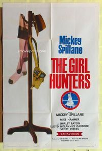 3e267 GIRL HUNTERS style B one-sheet movie poster '63 Mickey Spillane pulp fiction, coat rack image!