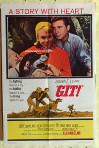 3e271 GIT one-sheet movie poster '65 Seldom-Seen Sioux the hunting dog, a story with heart!