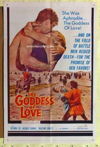 3e278 GODDESS OF LOVE one-sheet movie poster '60 La Venere di Cheronea, Belinda Lee as Aphrodite!