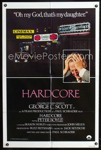 3e301 HARDCORE one-sheet poster '79 George C. Scott's daughter forced to make pornos, Paul Schrader