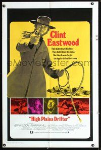 3e312 HIGH PLAINS DRIFTER int'l 1sh '73 Clint Eastwood, Verna Bloom, cool Eastwood w/whip artwork!