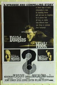 3e321 HOOK one-sheet movie poster '63 Kirk Douglas, Nick Adams & Robert Walker in the Korean War!