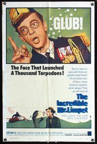 3e340 INCREDIBLE MR. LIMPET one-sheet movie poster '64 Don Knotts turns into a cartoon fish!