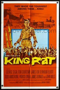 3e365 KING RAT one-sheet movie poster '65 art of George Segal, James Clavell, WWII POWs!