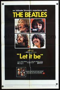 3e380 LET IT BE one-sheet '70 The Beatles, John Lennon, Paul McCartney, Ringo Starr, George Harrison