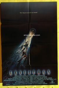 3e383 LEVIATHAN one-sheet poster '89 Peter Weller, deep ocean monster sci-fi, cool underwater art!