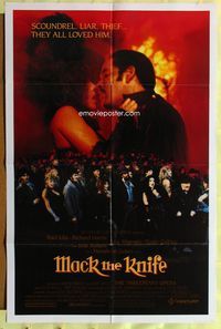 3e411 MACK THE KNIFE one-sheet movie poster '90 Raul Julia romances Julia Migenes, wild image!