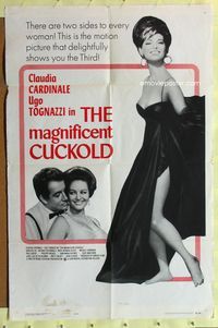 3e415 MAGNIFICENT CUCKOLD 1sheet '65 Il Magnifico cornuto, sexy Claudia Cardinale in slinky dress!