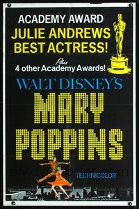 3e428 MARY POPPINS style C one-sheet '65 Julie Andrews, Dick Van Dyke, Walt Disney musical classic!