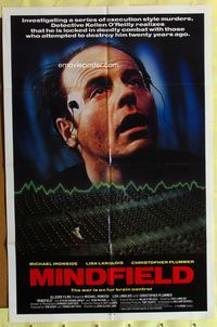 3e444 MINDFIELD one-sheet movie poster '89 great image of Michael Ironside, Canadian!
