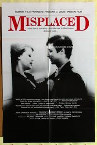 3e447 MISPLACED one-sheet movie poster '89 Viveca Lindfors & John Cameron Mitchell get intimate!