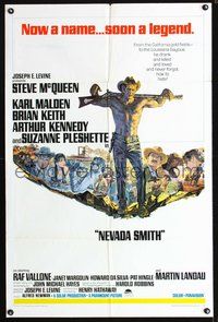 3e485 NEVADA SMITH 1sheet '66 Steve McQueen drank and killed and loved and never forgot how to hate!